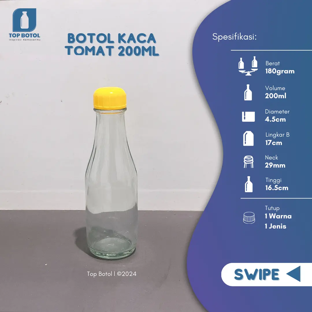 Jual Botol Kaca 200 Ml Harga Kompetitif, WA 0819 0590 3644