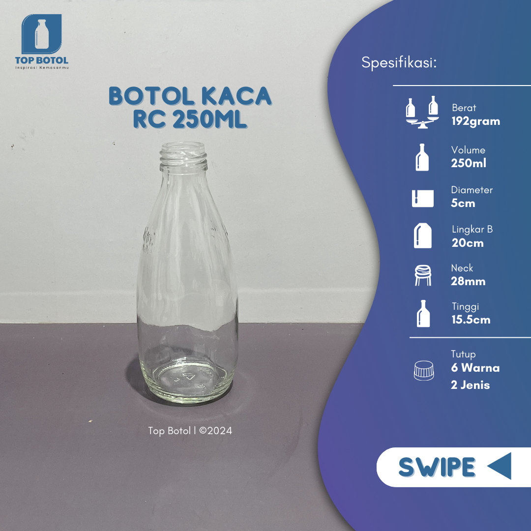 Botol Kaca RC 250ml: Produk Berkualitas Tinggi Harga Murah, WA 081905903644